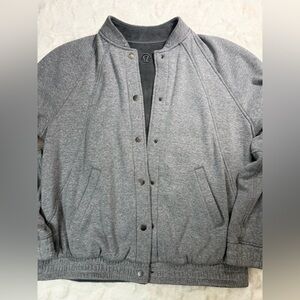 Lululemon Men’s Fleece-Lined Snap Jacket • Gray Bomber • Size M/L